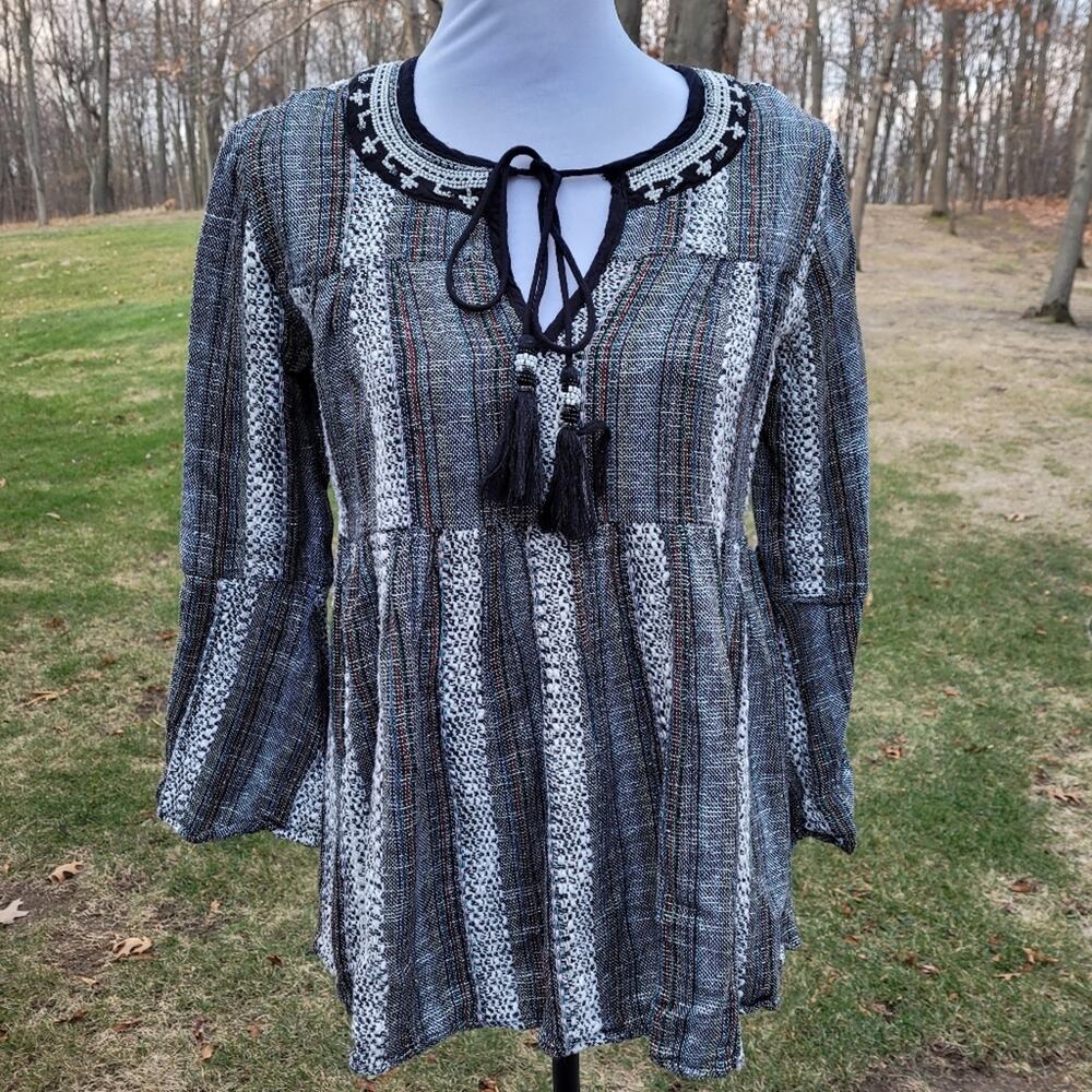 Altar'd State Boho Top with Beading and Tassels size Medium